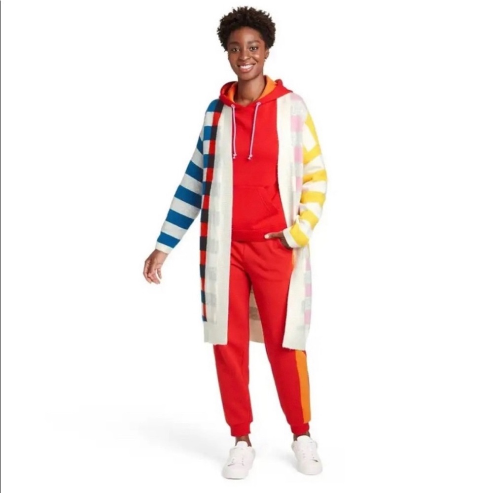 Target x LEGO Collaboration Long Color Block Stripe Cardigan Duster NWOT